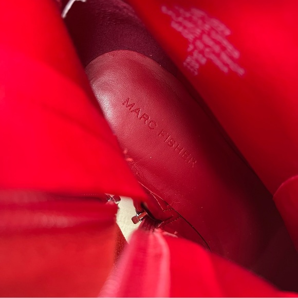 Marc Fisher Red Suede Block Heel Boots Womens Size 7.5 - Picture 8 of 14